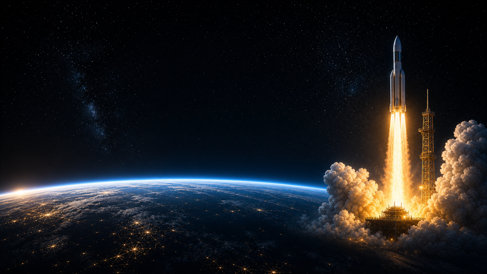 Rocket above Earth